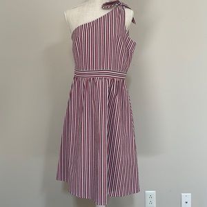 Loft Outlet  |  Open Shoulder Striped Midi Dress | Women's 8
